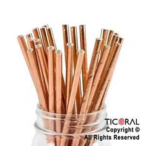 SORBETE POLIPAPEL METALIZADO ROSA GOLD X 20